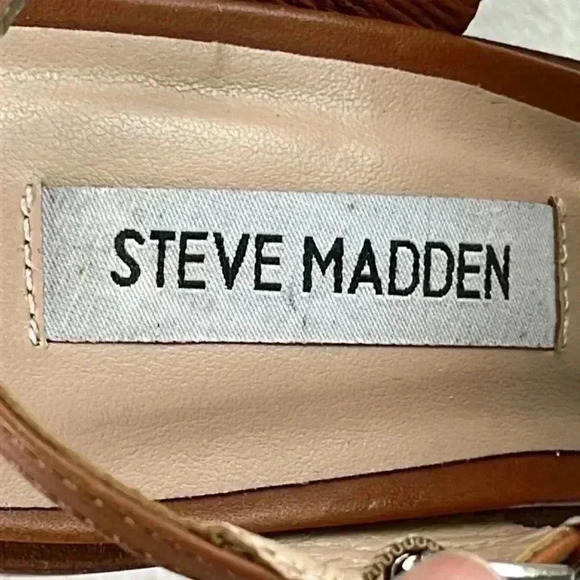 Steve Madden Brown Strappy Open Toe Sandal Size 7 - Picture 5 of 6